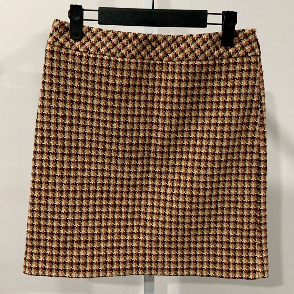 Houndstooth Zip-Side Mini Skirt  By Ann Taylor The LOFT  Size 2P